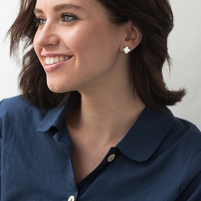 Серьги "Клевер" на английской застежке с06363 №4