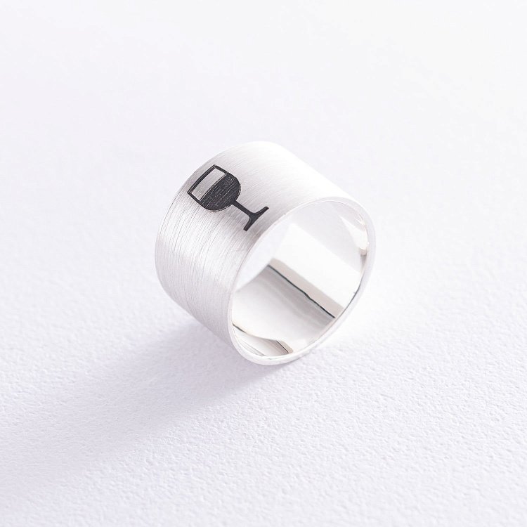 Серебряное кольцо "Бокал вина" (матовое) 112143б от ювелирного магазина Оникс - 2