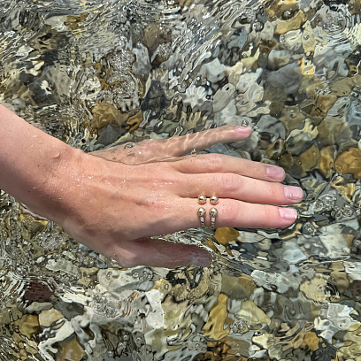 Кольцо "Шарики" в желтом золоте к08246 №7