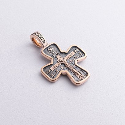 лотий хрест "Розп'яття. Свт. Миколай Чудотворець. Молитва" п02428