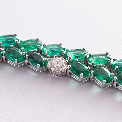 Золотий браслет з смарагдами і діамантами бб0027nl №5