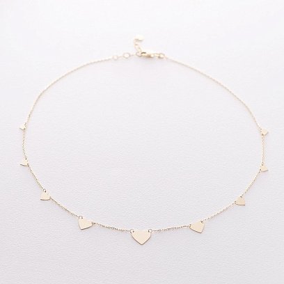 Золоте кольє з сердечками кол01446 №2