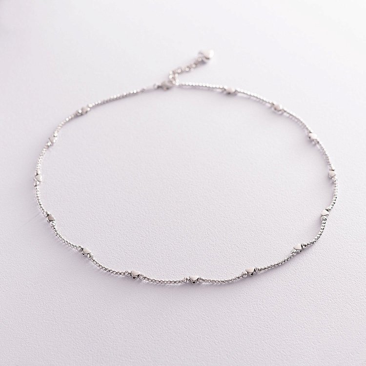 Золотое колье с сердечками кол01372 от ювелирного магазина Оникс