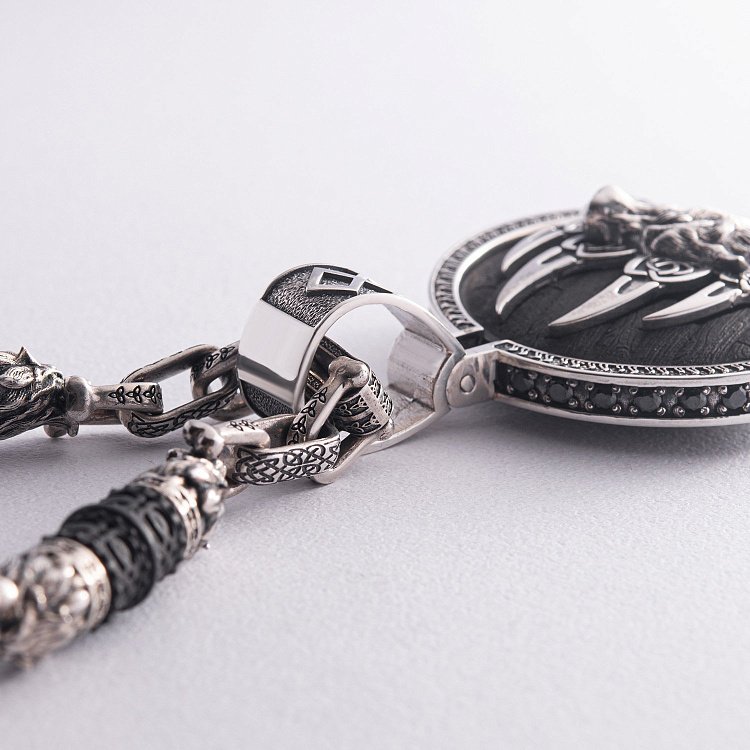 Срібний кулон "Вовк" із ебеновим деревом 946 від ювелірного магазину Онікс - 15