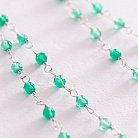 Срібні висячі сережки з зеленими каменями 123077 от ювелирного магазина Оникс - 3