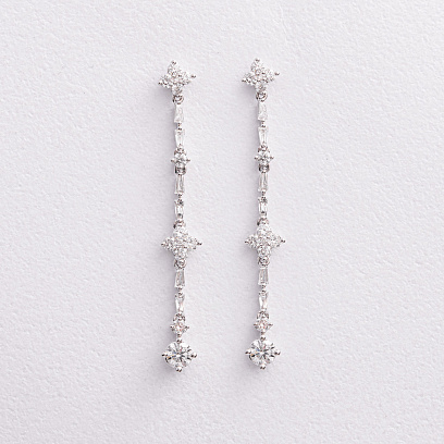 Золоті сережки - пусети "Конюшина" з діамантами сб0650nl