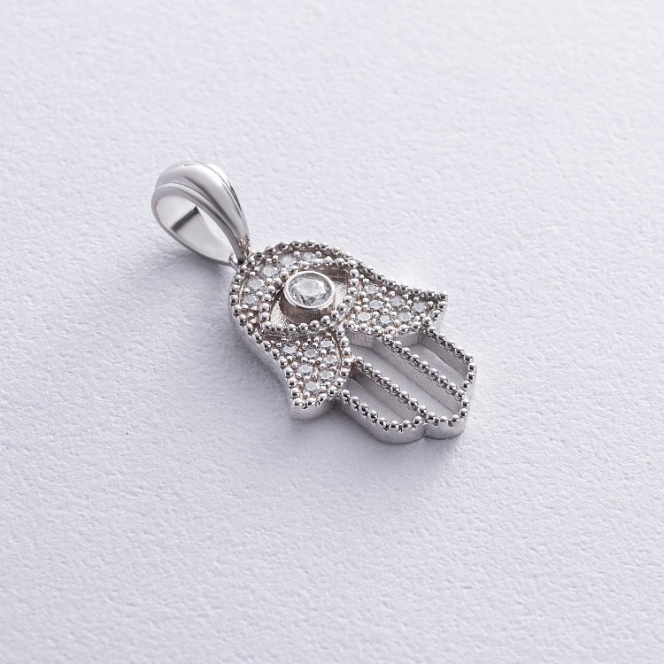 Серебряный кулон "Хамса" с фианитами 1186 от ювелирного магазина Оникс