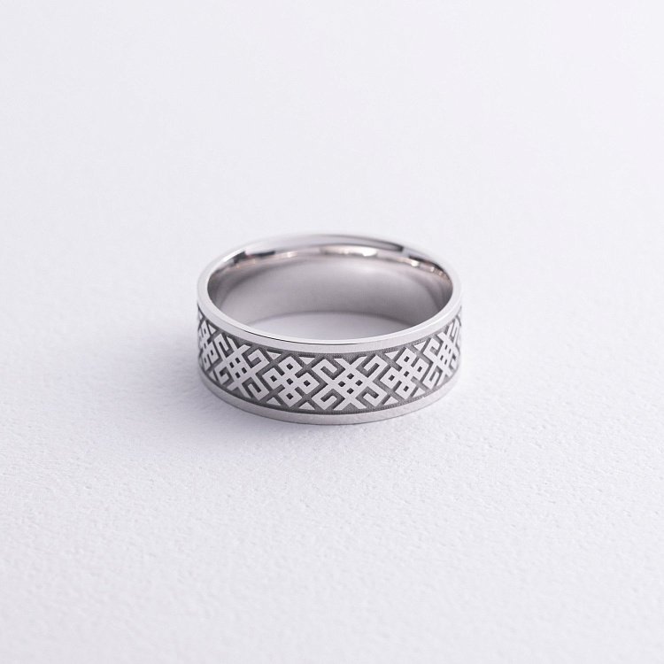 Обручка "Вишиванка" у білому золоті 240511100 від ювелірного магазину Онікс - 4