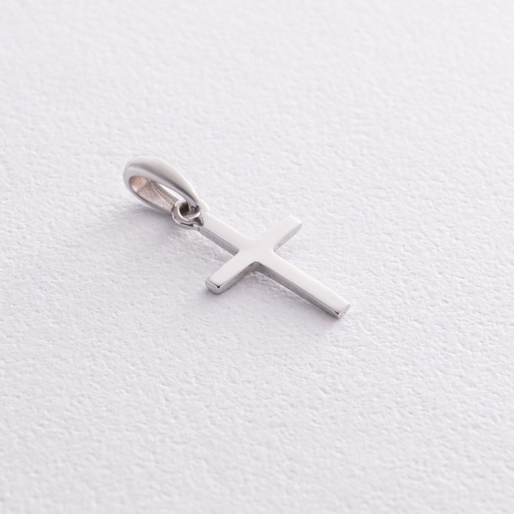 Крестик с белого золота п02863 от ювелирного магазина Оникс