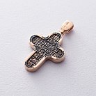 Золотой православный крест "Голгофский" с чернением п02641 от ювелирного магазина Оникс - 1
