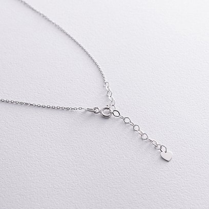 Двойное колье "Шарики" в белом золоте кол02454 №5