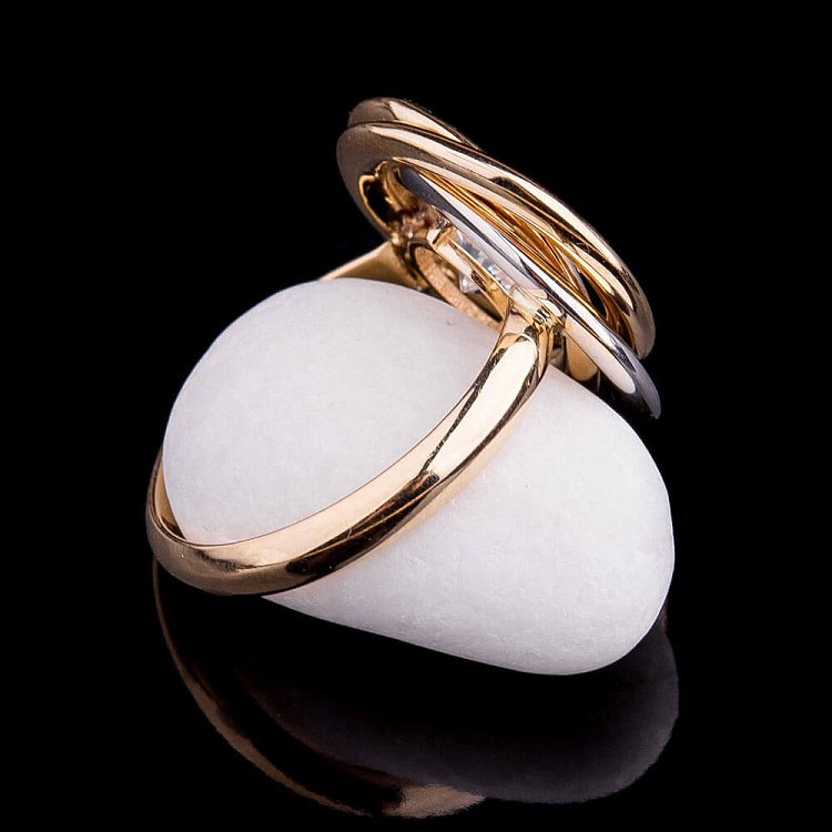 Золота каблучка з фіанітом к04203 від ювелірного магазину Онікс - 2