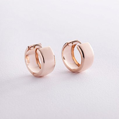 Серьги - кольца в красном золоте с08181 №2