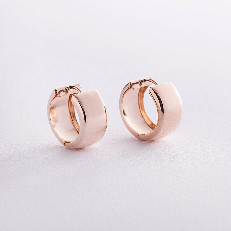 Серьги - кольца в красном золоте с08181 от ювелирного магазина Оникс - 1