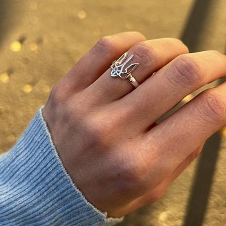 Серебряное кольцо  "Герб Украины - Тризуб" 111379 №3