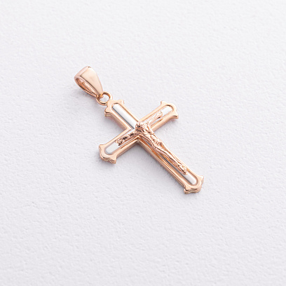 Золотой крестик с распятием п03728