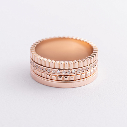 Кольцо "Sharon" с фианитами (красное золото) к08337