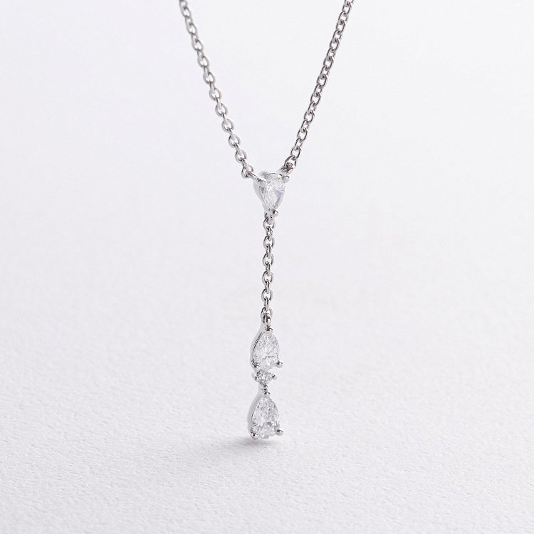 Золоте кольє - краватка з діамантами колб0153nl від ювелірного магазину Онікс