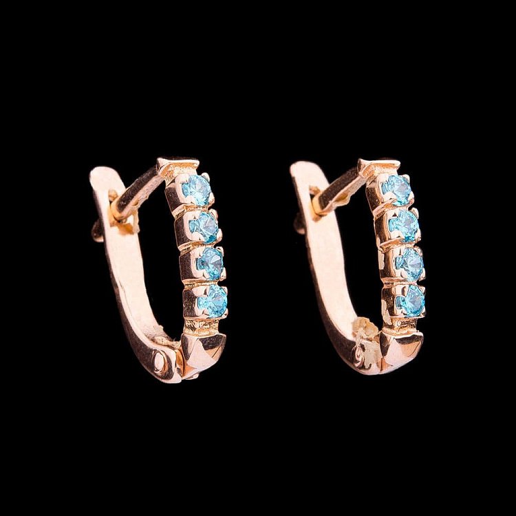 Золоті сережки з фіанітами с01770 від ювелірного магазину Онікс