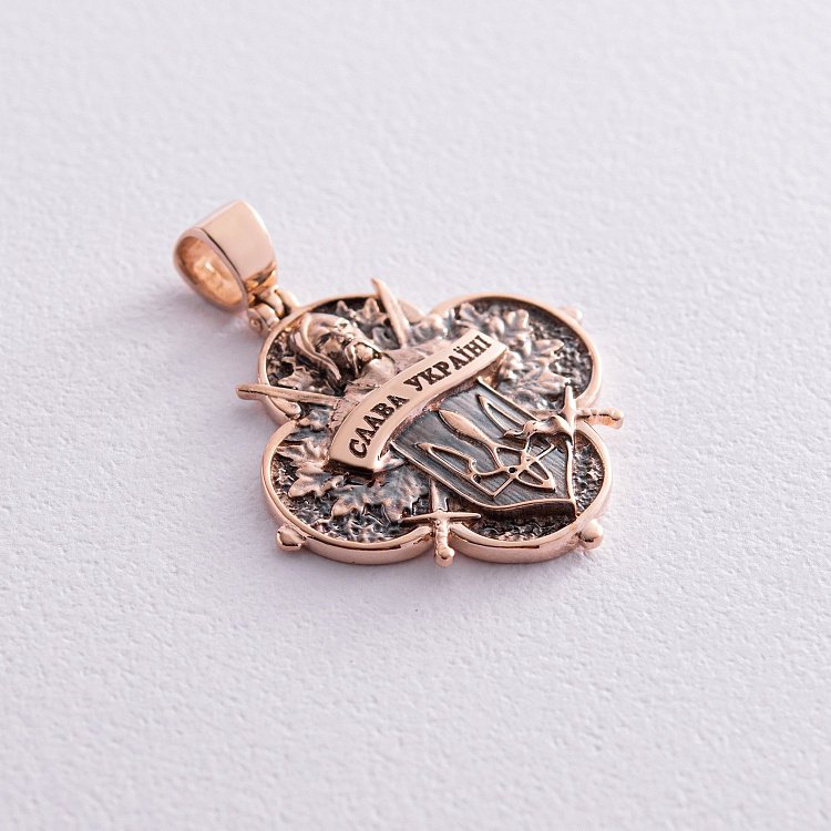 Золотий кулон "Український козак. Боріться-поборете, Вам Бог помагає" п03796 від ювелірного магазину Онікс - 5