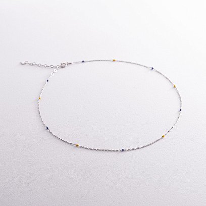 Кольє в сріблі (синя та жовта емаль) 181222