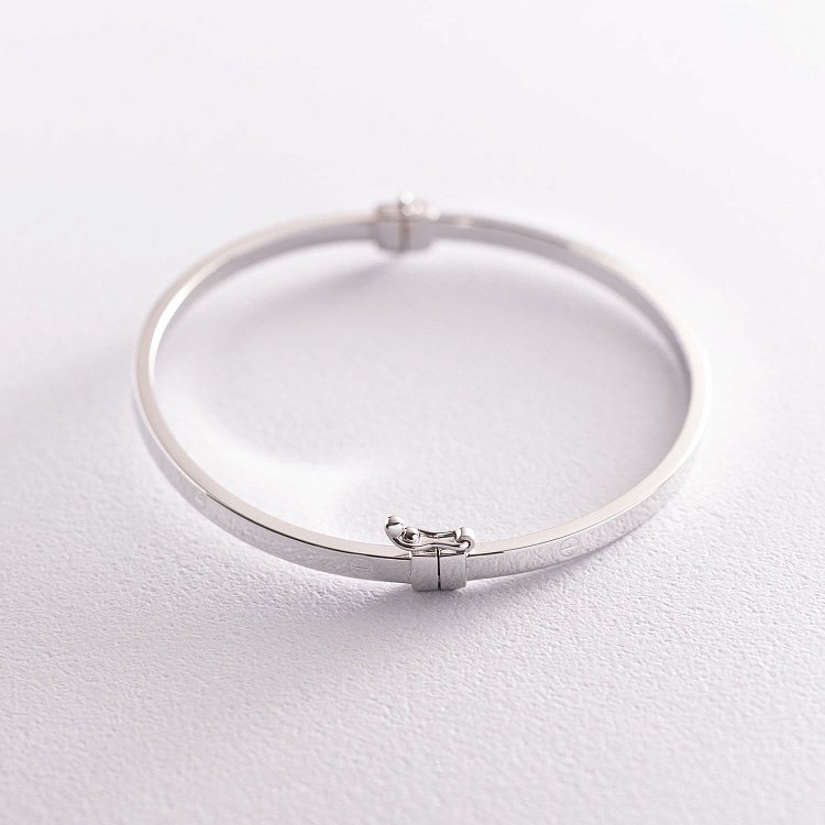 Жесткий браслет Love из белого золота (0.3 см) б03769 от ювелирного магазина Оникс - 7