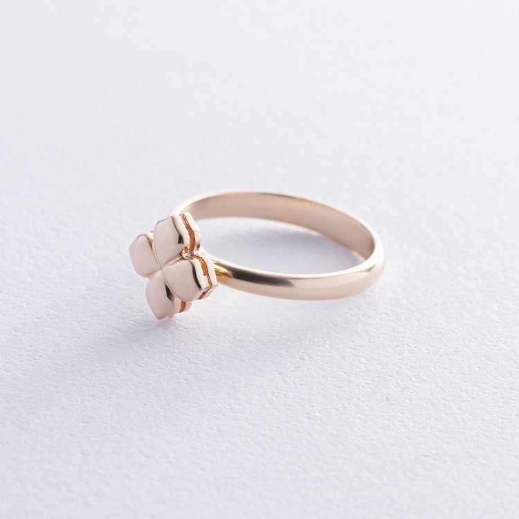 Каблучка "Конюшина" в жовтому золоті 235293100 від ювелірного магазину Онікс - 2