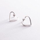 Сережки - пусети "Сердечки" у сріблі 123279 от ювелирного магазина Оникс - 1