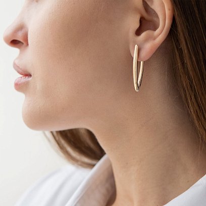 Серьги Минимализм в желтом золоте с07272