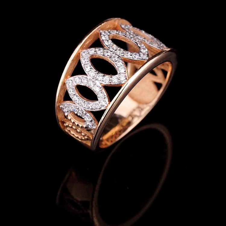 Золотое кольцо с камнями (фианиты) 14026076ди от ювелирного магазина Оникс - 2