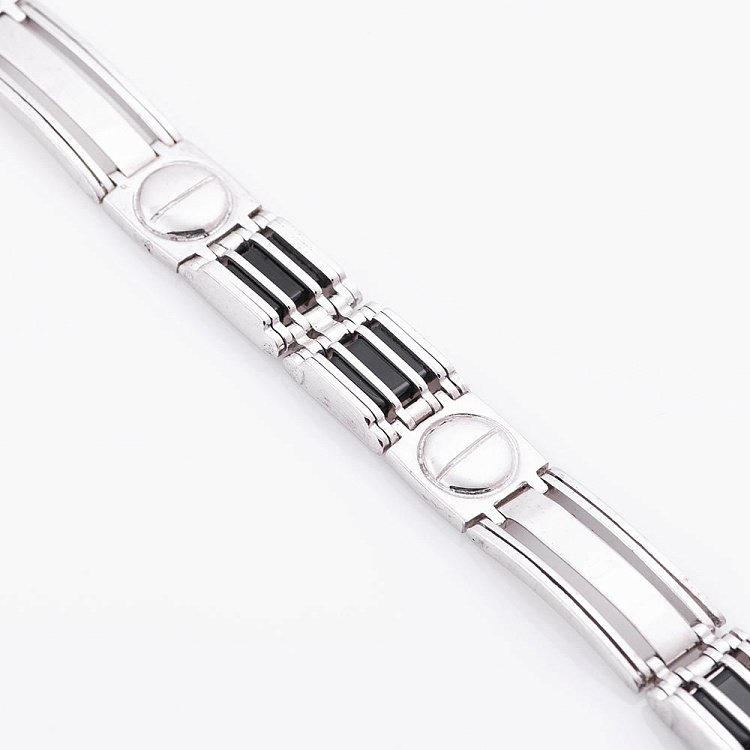 Мужской серебряный браслет с ониксом 14654 от ювелирного магазина Оникс - 2