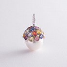 Золотий кулон з перлами, діамантами і сапфірами пб0049fn от ювелирного магазина Оникс