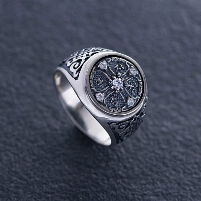 Срібна чоловіча печатка (чорніння) 111989 №3