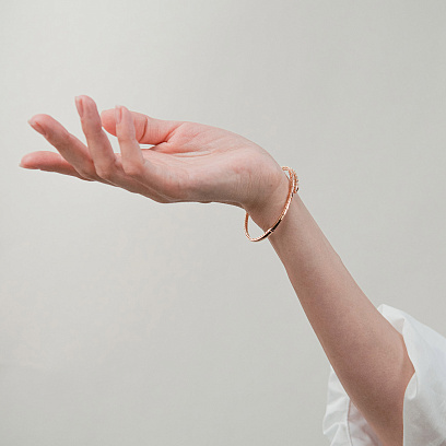 Жорсткий браслет "Змія" у червоному золоті б05619 №6