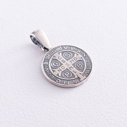 Серебряная ладанка Святого Бенедикта 131553 №4