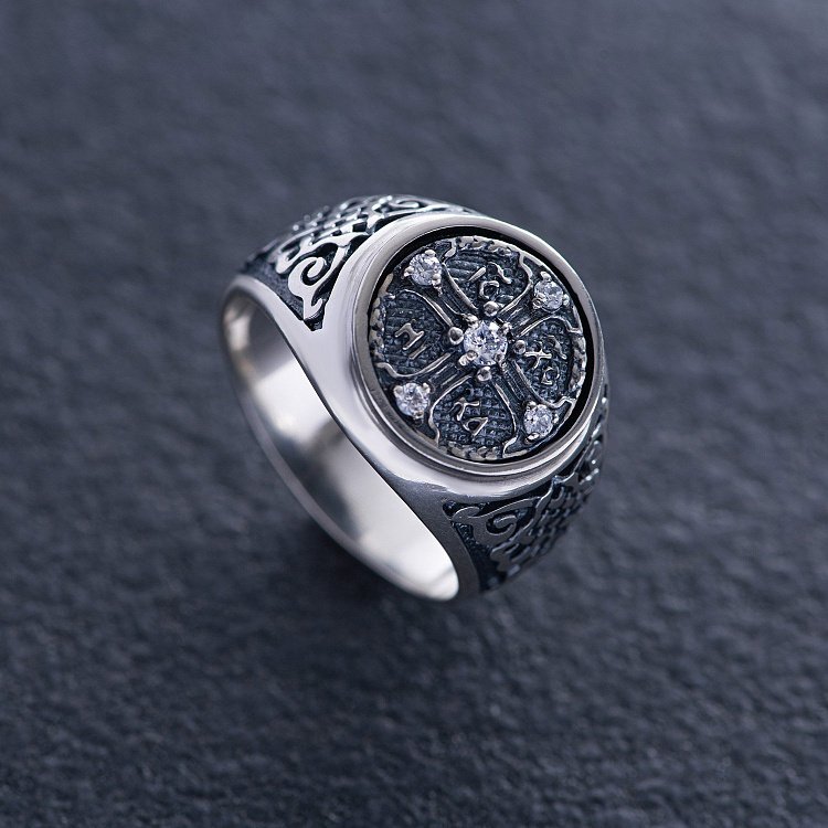 Срібна чоловіча печатка (чорніння) 111989 від ювелірного магазину Онікс - 2