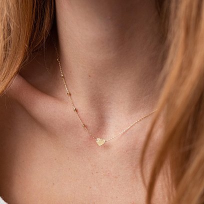 Кольє "Сердечко" у ж﻿овтому золоті кол02091 №3