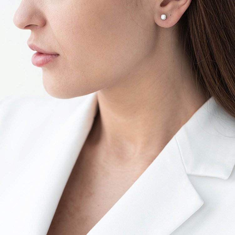 Золоті сережки-пусети (діамант) сб0207ri від ювелірного магазину Онікс - 2