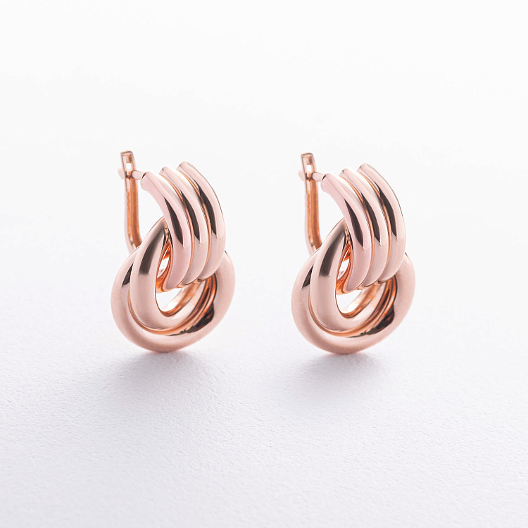 Сережки "Jessica" у червоному золоті с09624 від ювелірного магазину Онікс