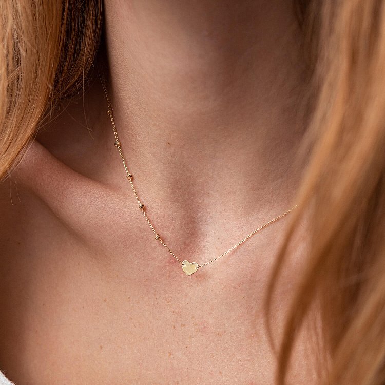 Кольє "Сердечко" у ж﻿овтому золоті кол02091 від ювелірного магазину Онікс - 3