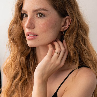 Серьги "Змеи" в красном золоте с07916 №4