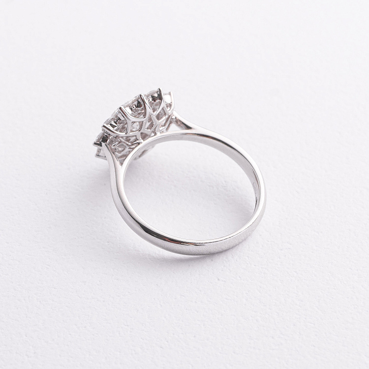 Золота каблучка "Квіточка" з діамантами кб0653cha від ювелірного магазину Онікс - 2