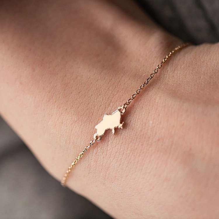 Браслет "Карта України" у червоному золоті з2092к від ювелірного магазину Онікс - 1