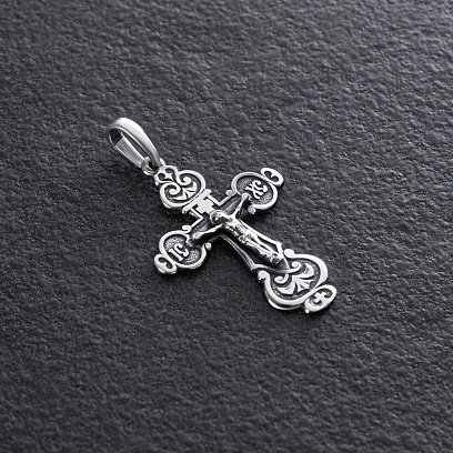 Срібний хрестик з розп'яттям 132663 №2