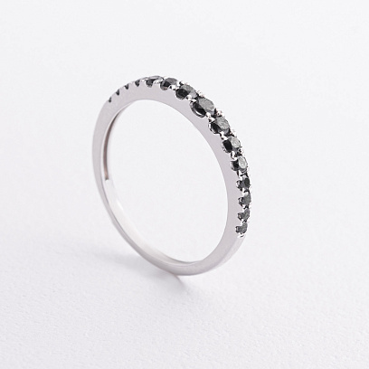 Золотое кольцо с черными бриллиантами кб0657ca