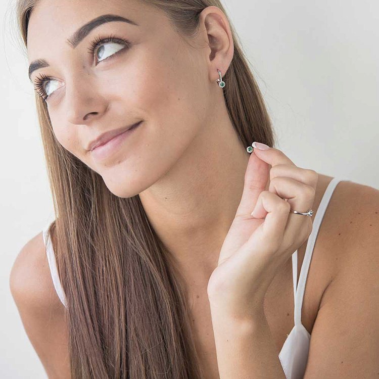 Золотая подвеска с бриллиантами и изумрудом LDP0384-p от ювелирного магазина Оникс - 3