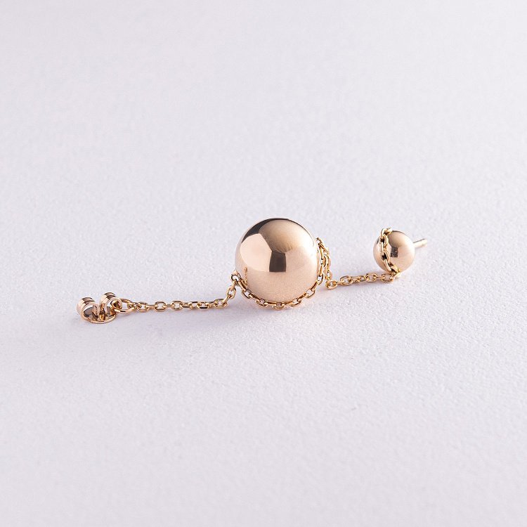 Серьги "Шарики" в желтом золоте 323623100 от ювелирного магазина Оникс - 2