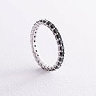 Серебряное кольцо с черными фианитами 1261 от ювелирного магазина Оникс