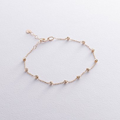 Браслет "Шарики" в желтом золоте б05217