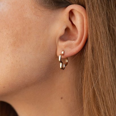 Серьги "Клевер" в красном золоте с06972 №5